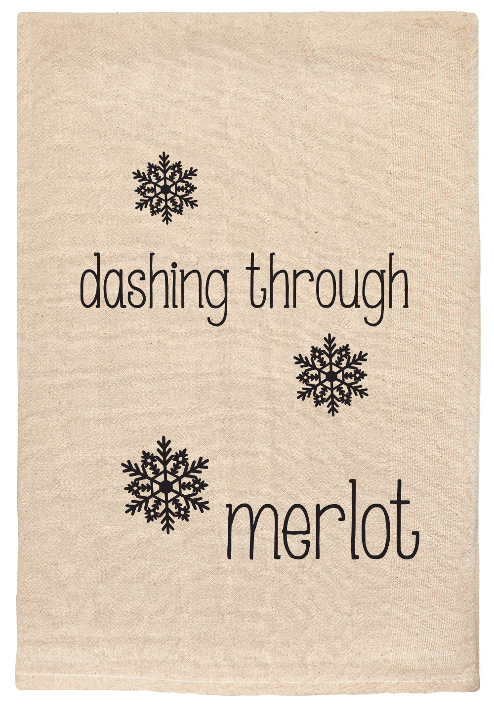 dashing through merlot kitchen tea towel