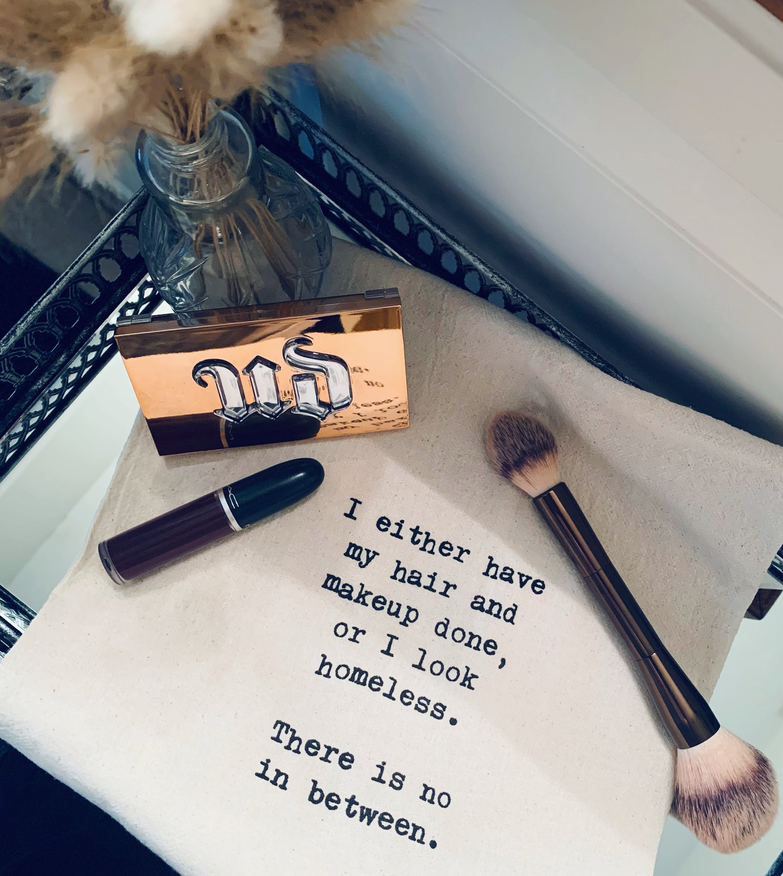 I either have my hair and make up done, or I look homeless. There is no in between kitchen tea towel