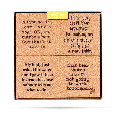 Beer Me Cork Coaster Set