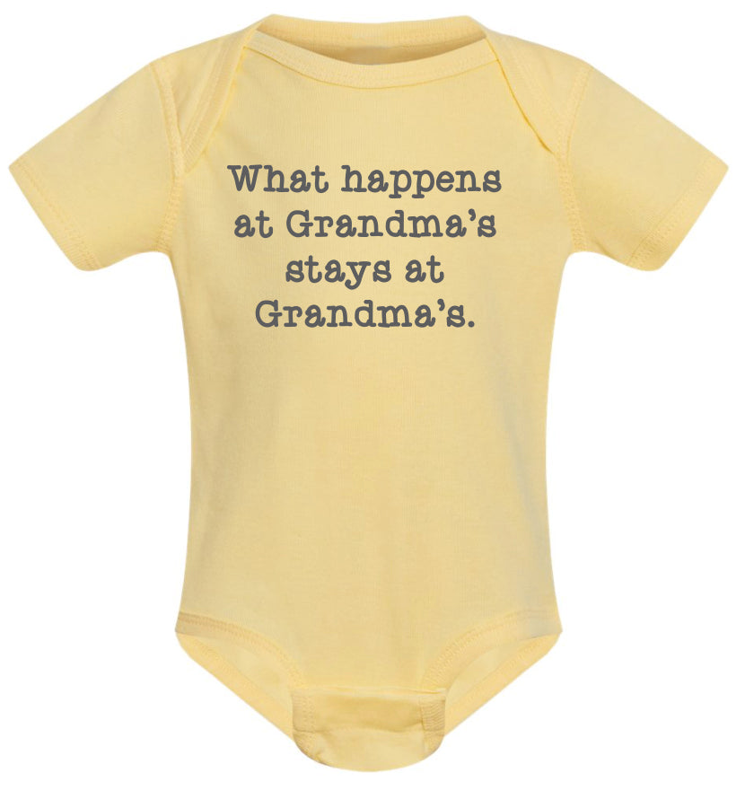 What happens at Grandma's stays at grandma's funny onesie