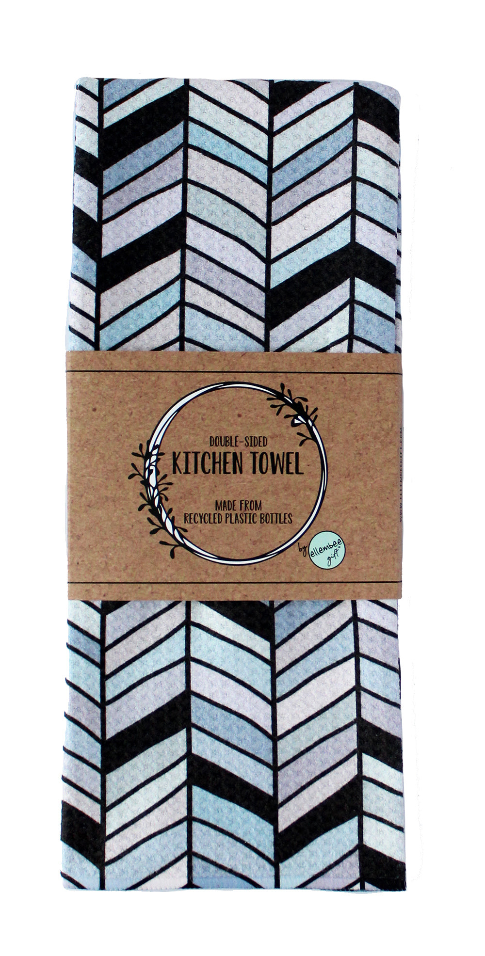 Neutral and black Chevron | double-sided waffle towels