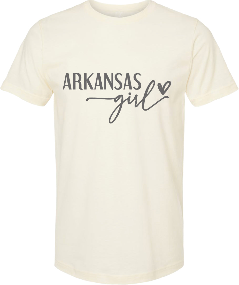 Arkansas girl graphic tee | state pride tshirt | 6 colors