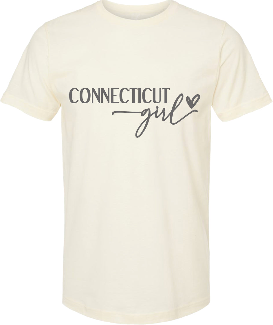 Connecticut girl graphic tee | state pride tshirt | 6 colors