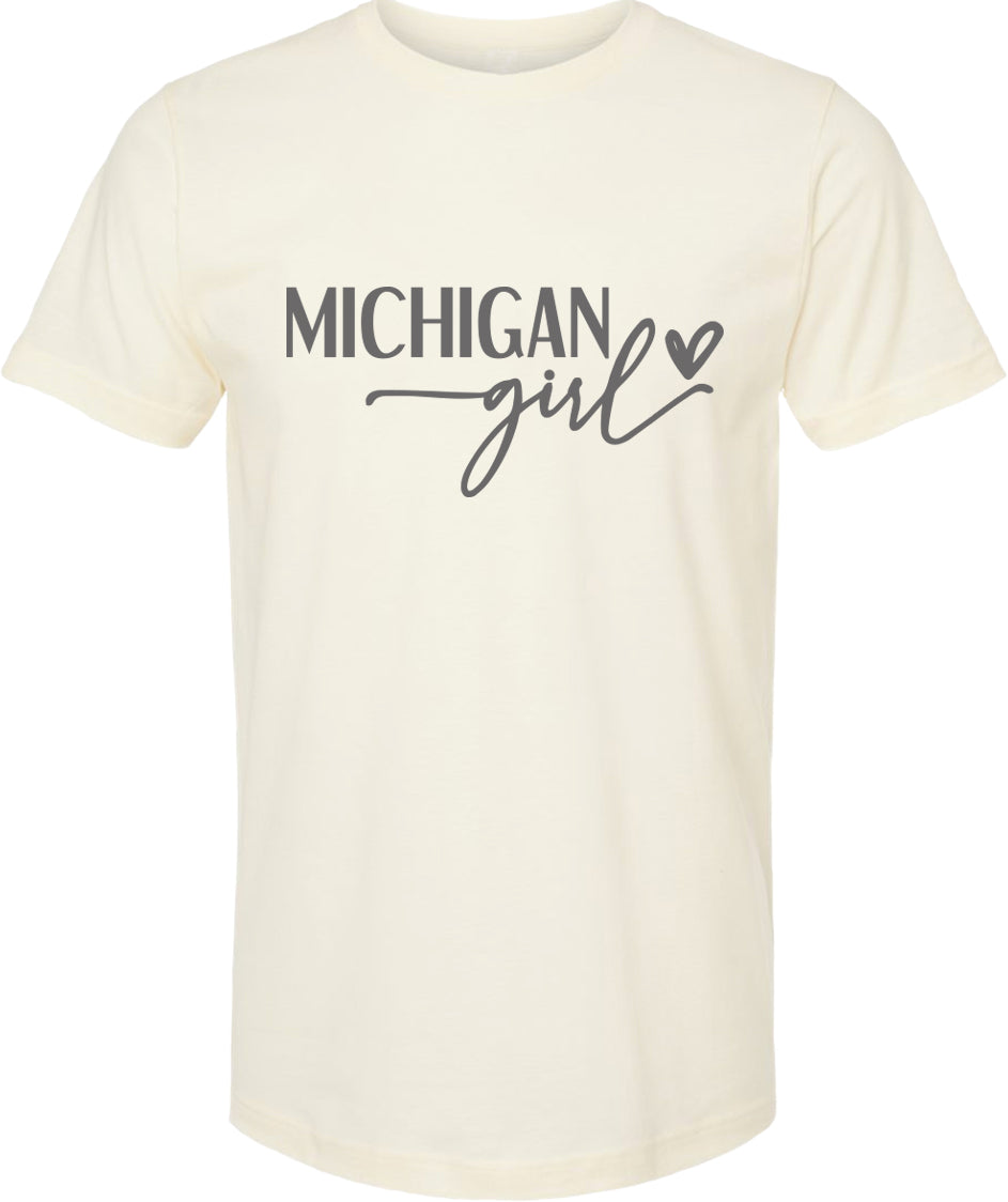 Michigan girl graphic tee | state pride tee shirt | 6 colors