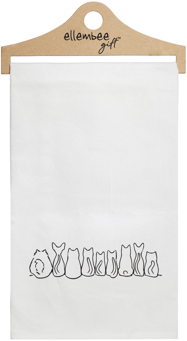 Cat butts - white kitchen tea towel