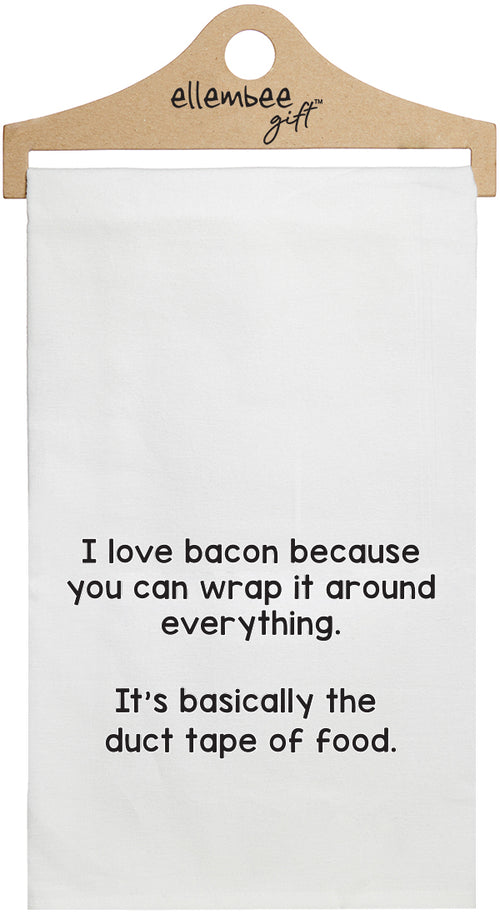 I love bacon because you can wrap it around everything.  It's basically the duct tape of food - white kitchen tea towel