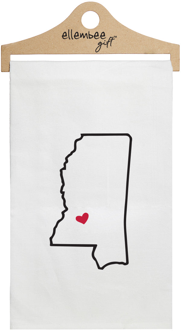 Mississippi - white kitchen tea towel