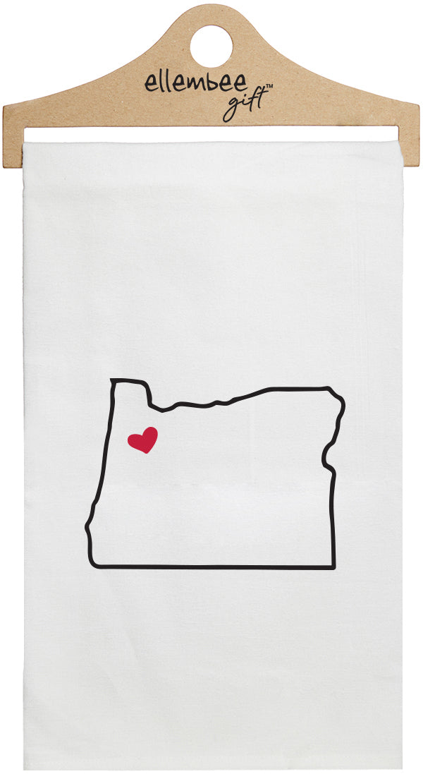 Oregon - white kitchen tea towel