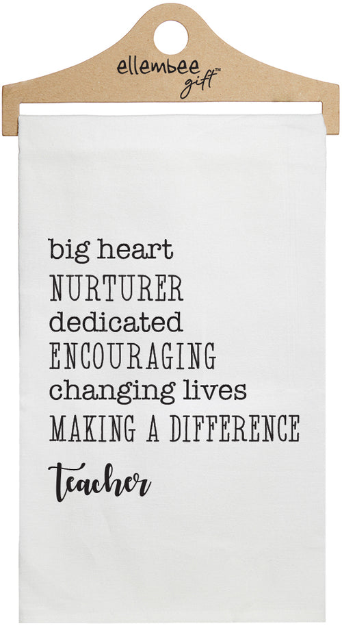 Big heart | nurturer | teacher Favorite Things - White Kitchen Tea Towel