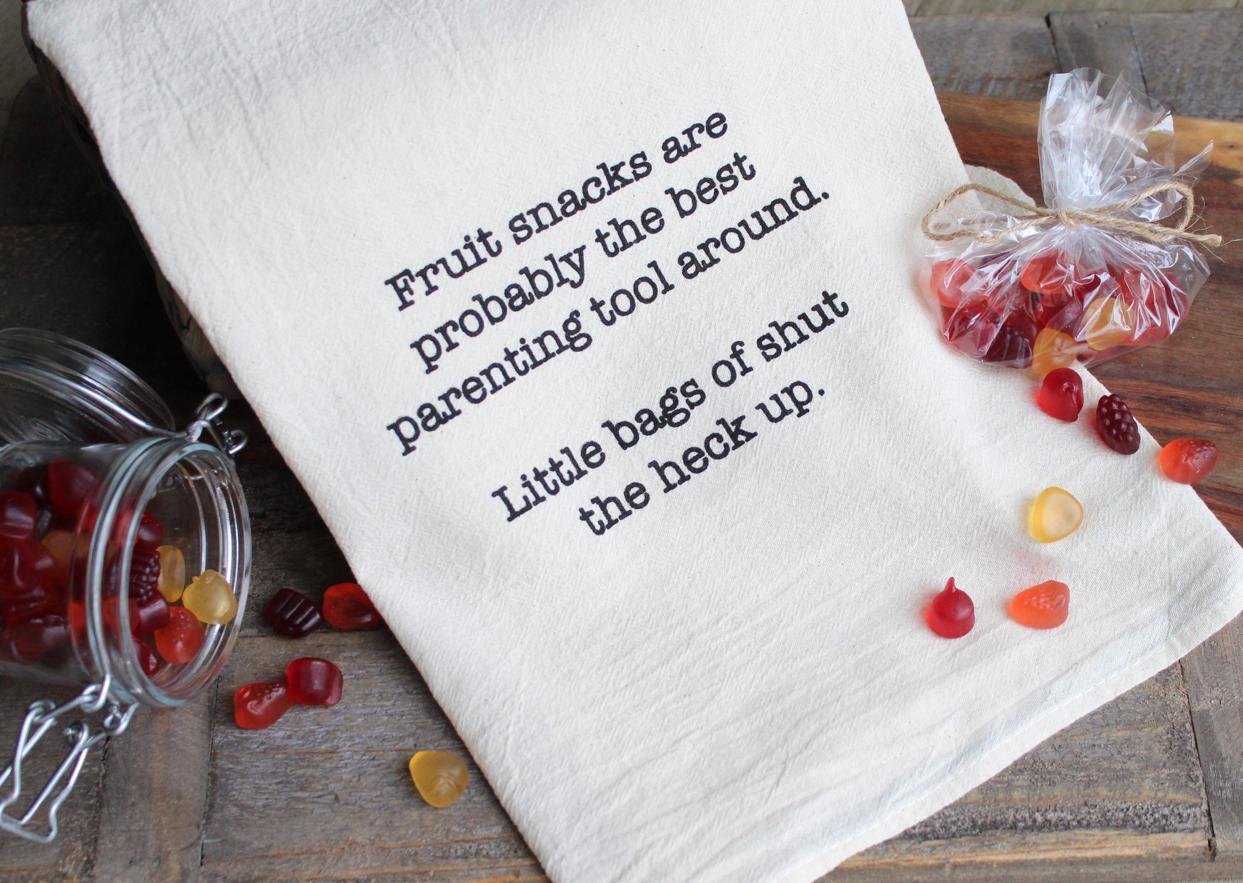 Fruit snacks are probably the best parenting tool around.  Little bags of shut the heck up.