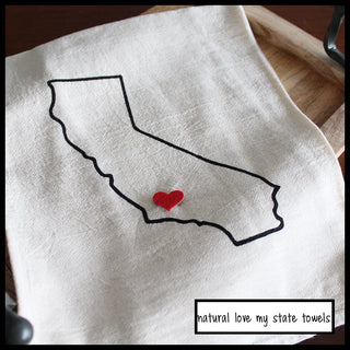 Natural Love My State Tea Towels