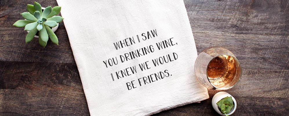 Wine Gift Wine Glasses Funny Dish Towels for Hostess Bar 
