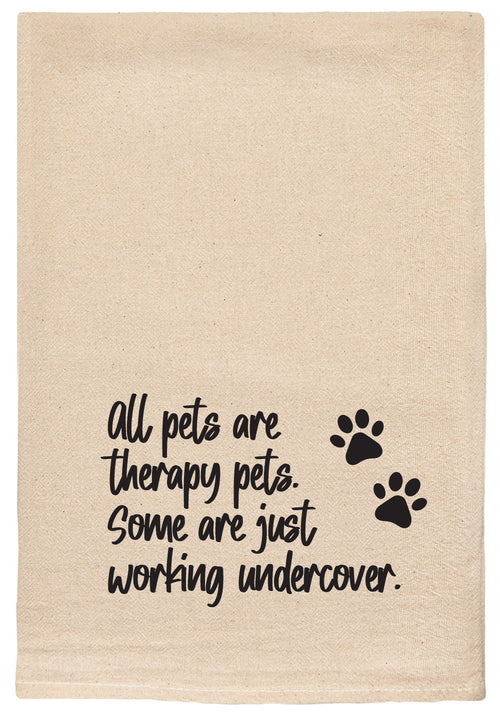 All pets are therapy pets. Some are just working undercover | Kitchen tea towel