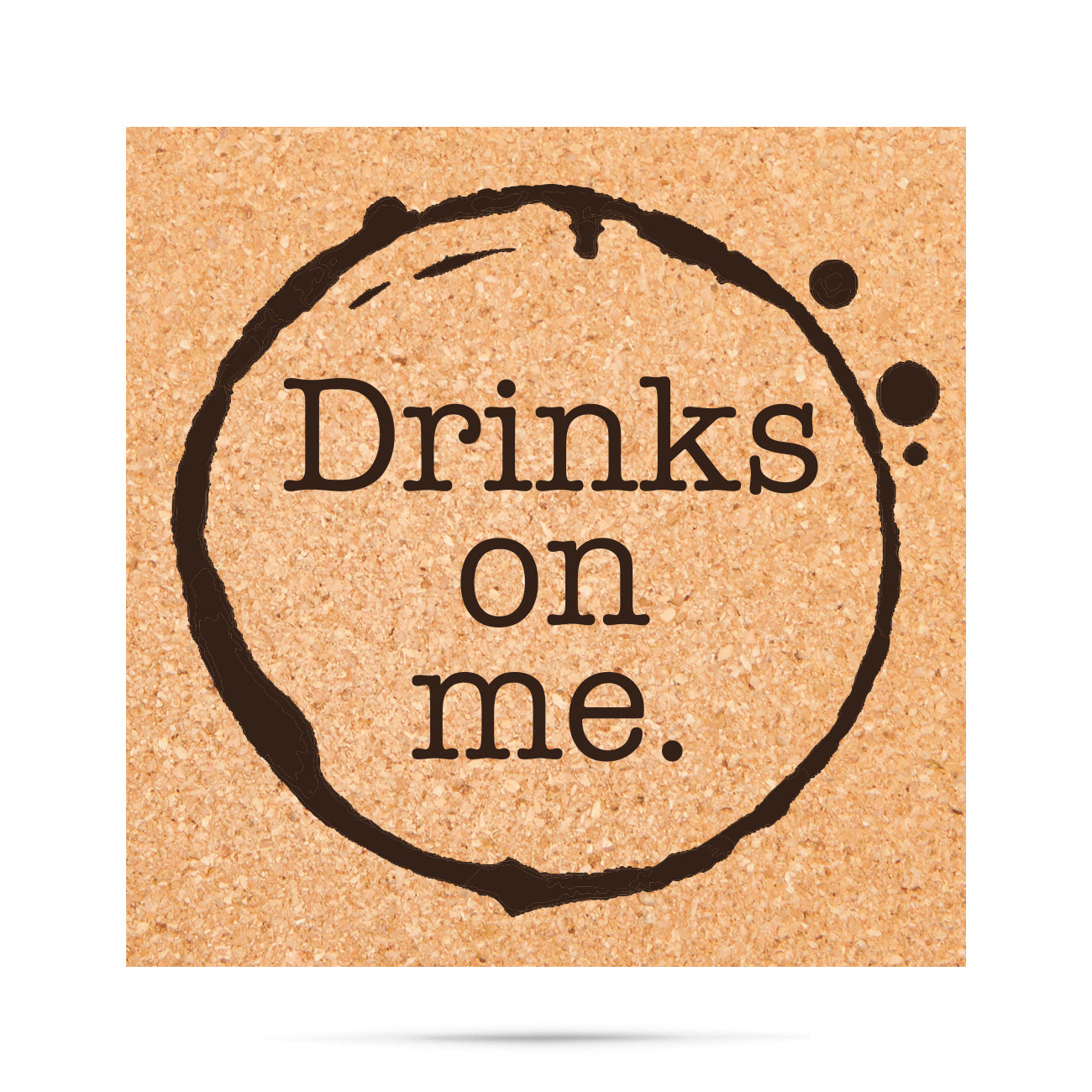 drinks on me laser cut cork coaster by ellembee – ellembeegift