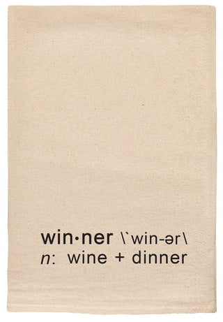 Winner. Wine + dinner