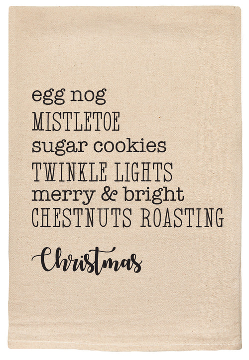 Christmas Egg Nog Mistletoe Favorite Things Kitchen Towel