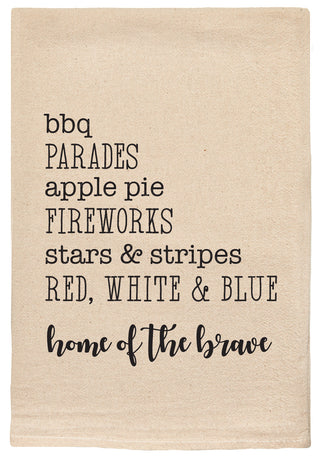 Home of The Brave Bbq Parades Favorite Things Kitchen Towel
