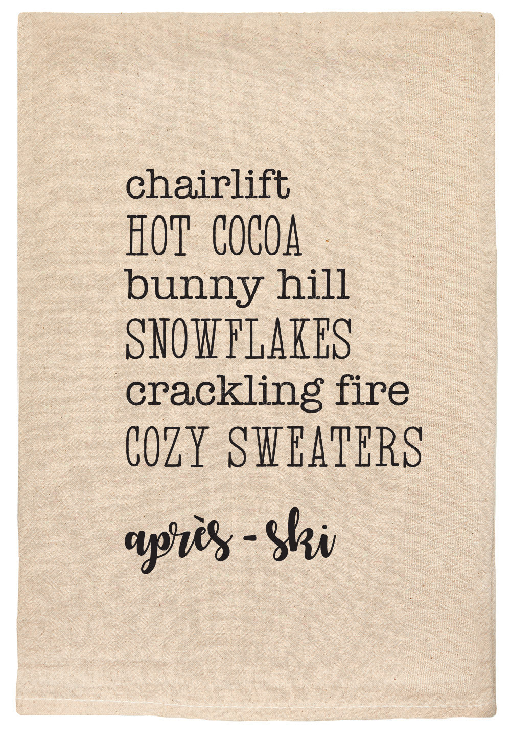 Apres-ski Chairlift Hot Cocoa Favorite Things Kitchen Towel