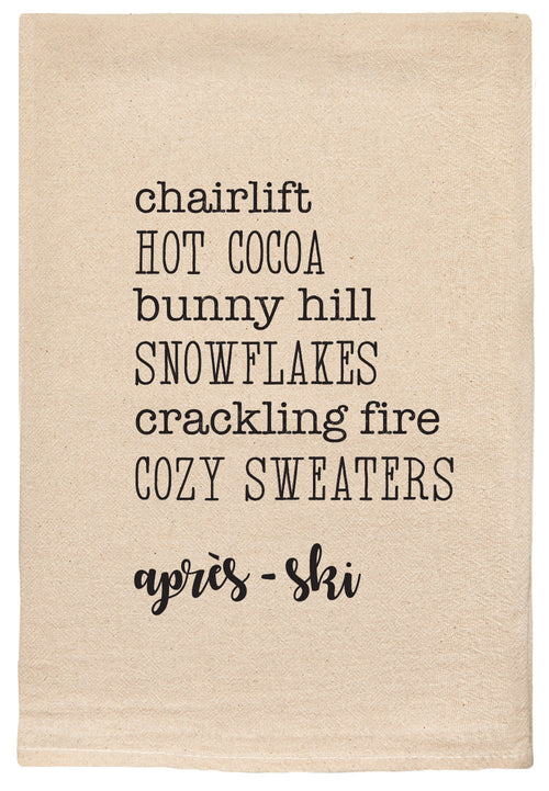 Apres-ski Chairlift Hot Cocoa Favorite Things Kitchen Towel