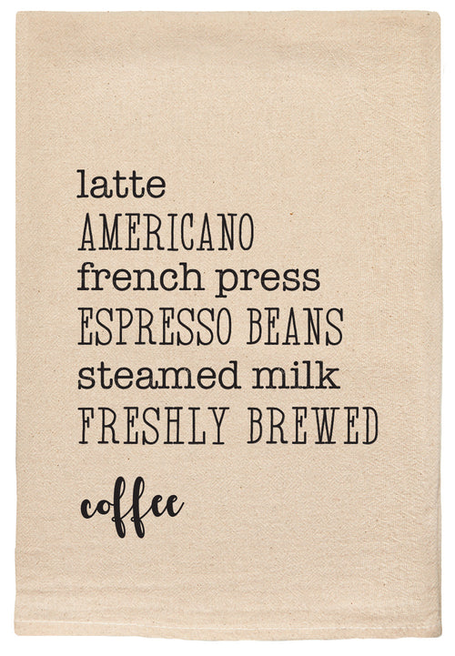 Coffee Latte Americano Favorite Things Kitchen Towel