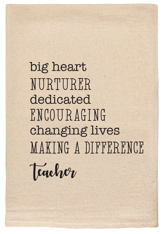 Big heart | nurturer | teacher Favorite Things Kitchen Towel