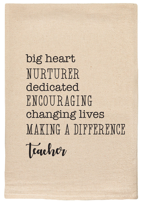Big heart | nurturer | teacher Favorite Things Kitchen Towel