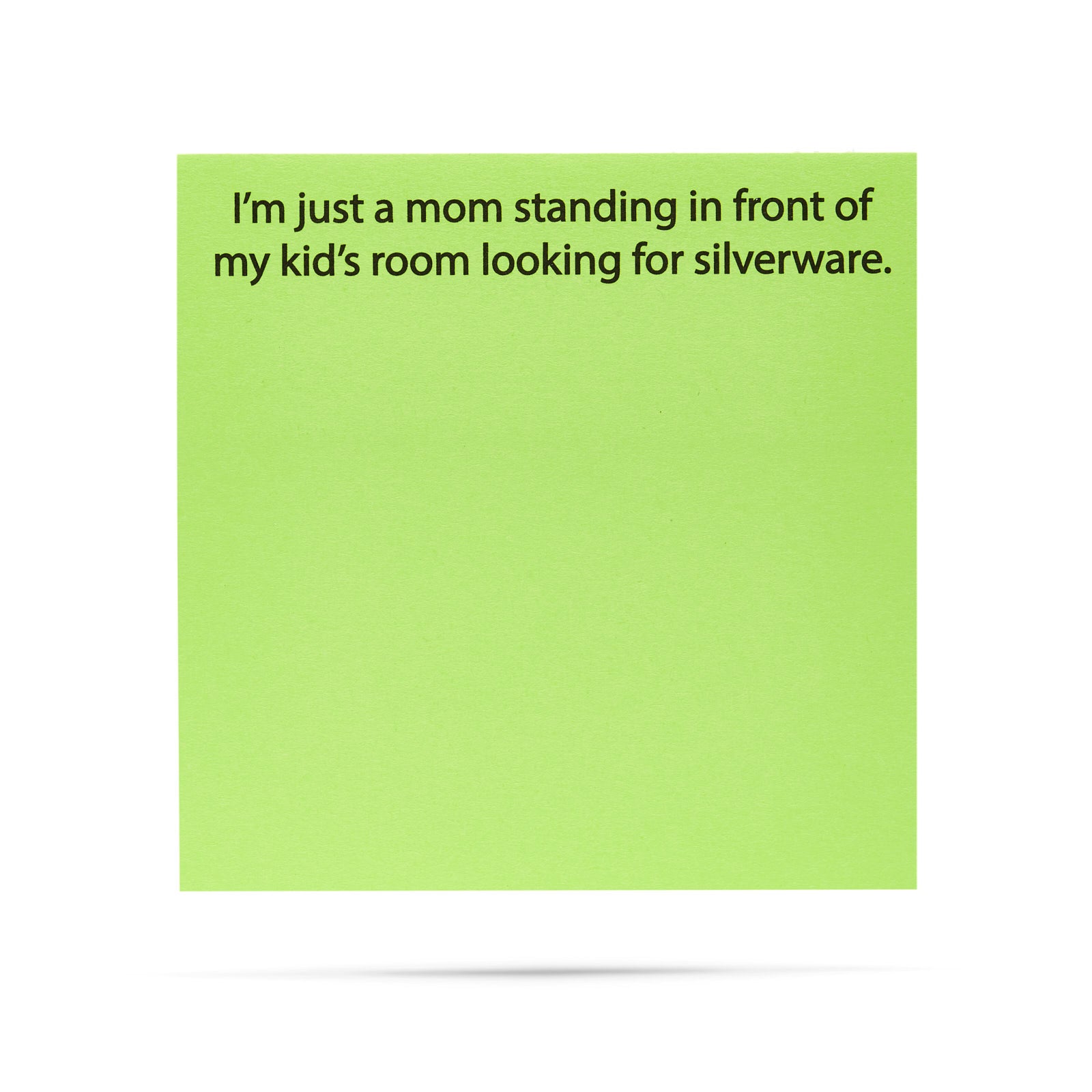 I'm just a mom standing in front of my kid's room looking for silverware 100 sheet sticky note pad