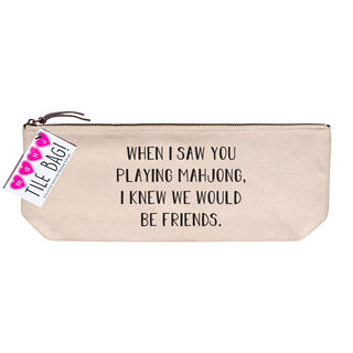 Mahjong Tile Bag | Canvas Zip Pouch for Tiles & More