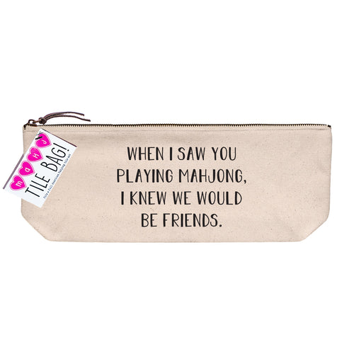 Mahjong Tile Bag | Canvas Zip Pouch for Tiles & More
