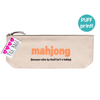 Mahjong Tile Bag | Funny Canvas Zip Pouch for Mahj Players