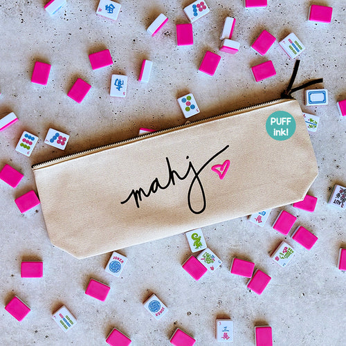 Mahjong Tile Bag | Mahj With a Heart Zipper Pouch