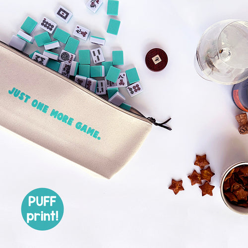 Mahjong Tile Bag | Just One More Game Zipper Top Pouch