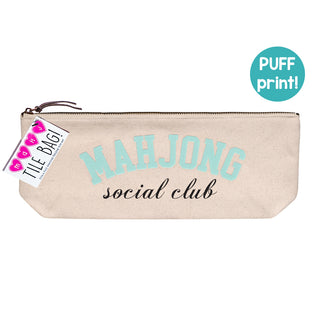 Mahjong Tile Bag | Mahjong Social Club Zipper Top Pouch