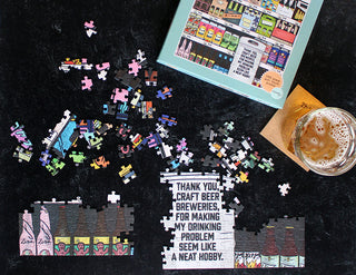 Thank you craft beer breweries, for making my drinking problem seem like a neat hobby - 1000 piece soft touch Jigsaw Puzzle