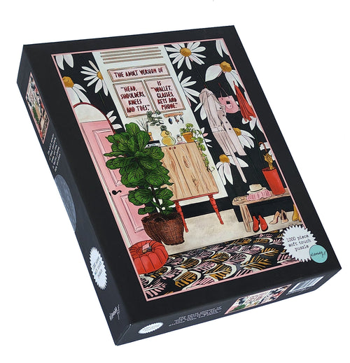 Crown Point Graphics 1000 Piece Soft Touch Jigsaw Puzzle - "Imagination Through Reading" Fantasy Bookshelf Art