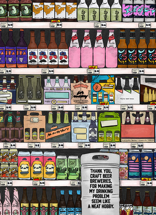 Thank you craft beer breweries, for making my drinking problem seem like a neat hobby - 1000 piece soft touch Jigsaw Puzzle