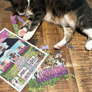 Beware of the dog. The cat is shady as hell also. | 1000 piece soft touch Jigsaw Puzzle
