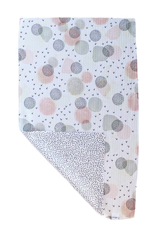 Pink Polka Dot Shadows | Double-Sided Waffle Towel