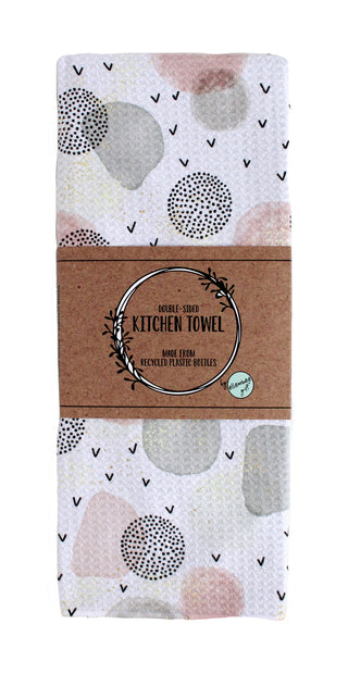 Pink Polka Dot Shadows | Double-Sided Waffle Towel