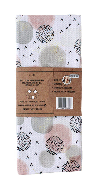 Pink Polka Dot Shadows | Double-Sided Waffle Towel