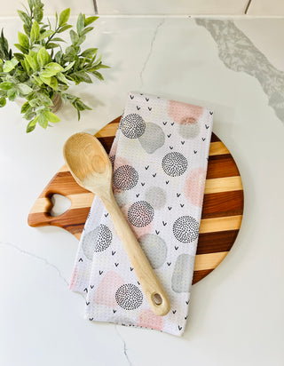 Pink Polka Dot Shadows | Double-Sided Waffle Towel