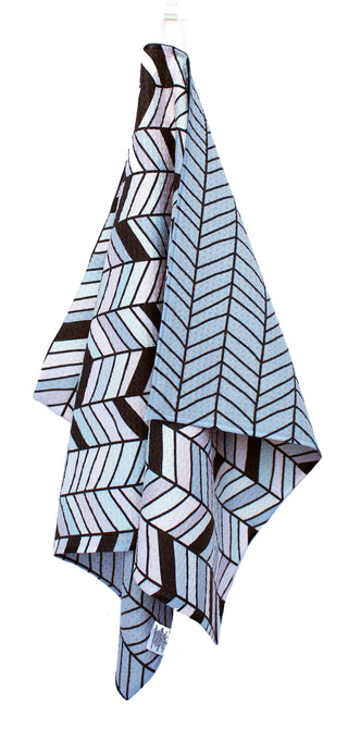 Neutral and Black Chevron | Double-Sided Waffle Towel