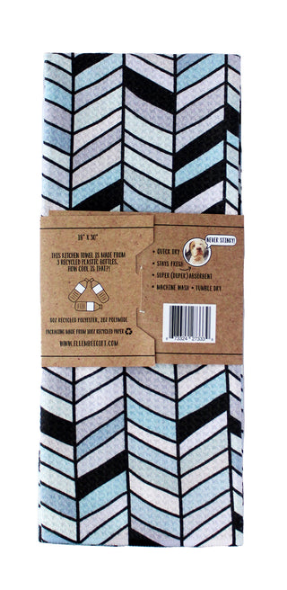 Neutral and Black Chevron | Double-Sided Waffle Towel