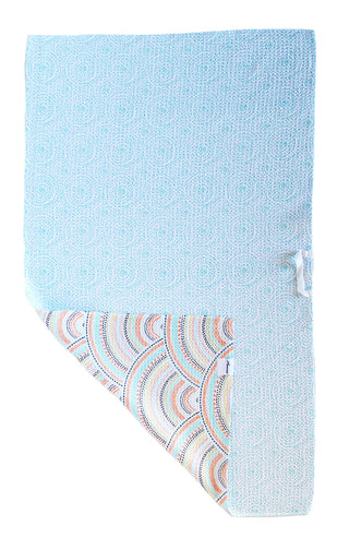 Retro Rainbow Blue and Orange | Double-Sided Waffle Towel