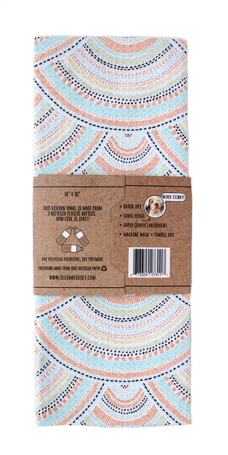 Retro Rainbow Blue and Orange | Double-Sided Waffle Towel