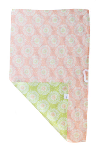 Yellow and Coral Allium | Double-Sided Waffle Towel