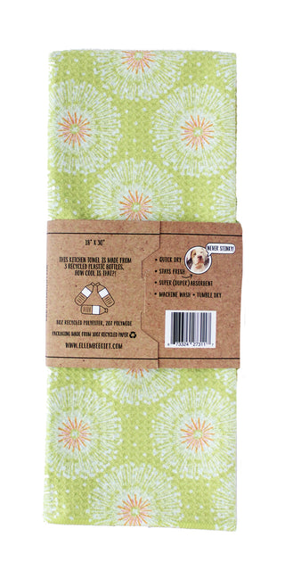 Yellow and Coral Allium | Double-Sided Waffle Towel