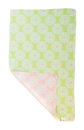 Yellow and Coral Allium | Double-Sided Waffle Towel