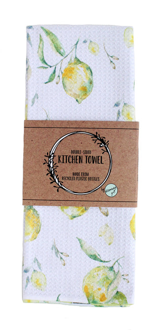Watercolor Lemons | Double-Sided Waffle Towel