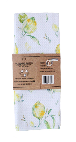 Watercolor Lemons | Double-Sided Waffle Towel